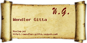 Wendler Gitta névjegykártya
